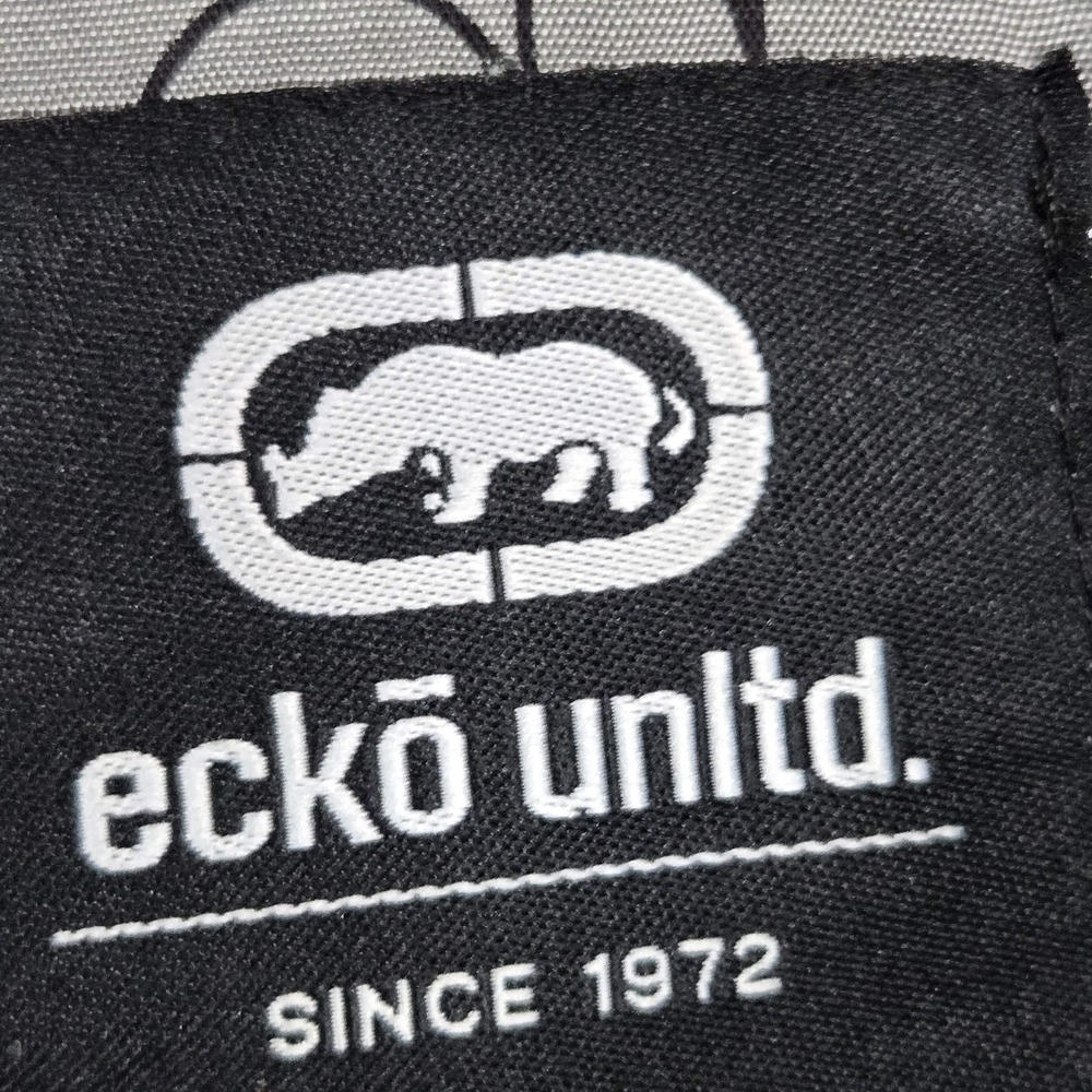 Ecko‎ Unltd. Men Button Up Shirt S Gray Graphic Print Logo - Picture 3 of 11